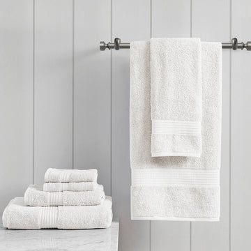 6 Piece Organic Cotton Towel Set White Cotton