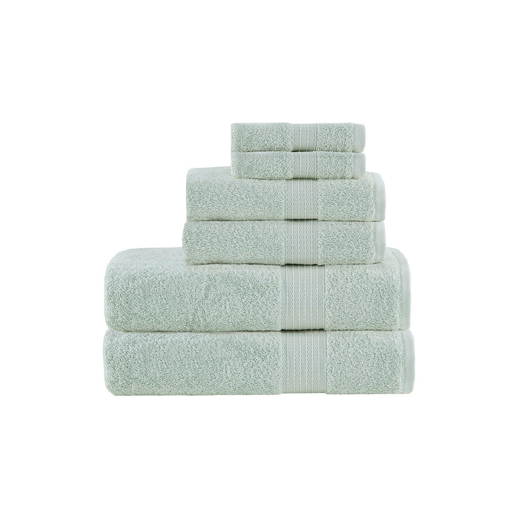 6 Piece Organic Cotton Towel Set Seafoam Cotton