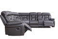 Faux Leather Reclining Sofa Grey Grey Pu 5 Seat
