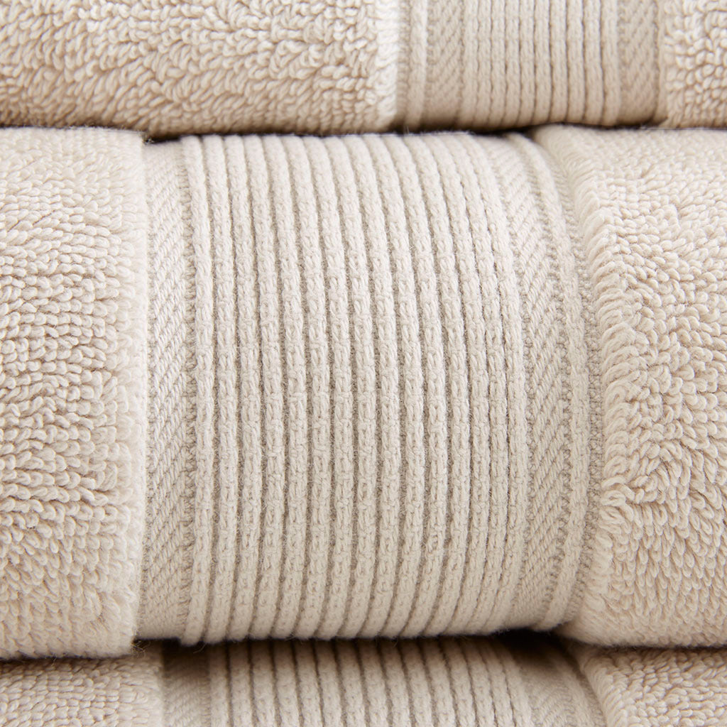 100% Cotton 8 Piece Antimicrobial Towel Set Natural Cotton