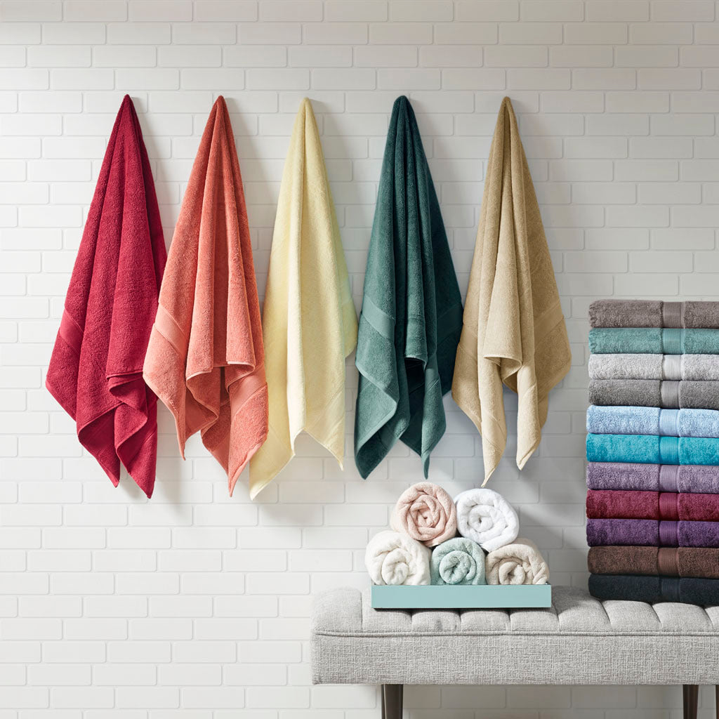 100% Cotton 8 Piece Antimicrobial Towel Set Aqua Cotton