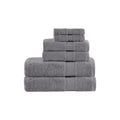 6 Piece Organic Cotton Towel Set Charcoal Cotton