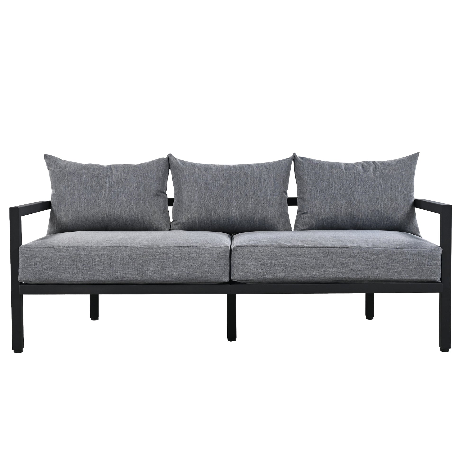 Multi Person Outdoor Steel Sofa Set, Waterproof, Anti Rust And Anti Uv, Suitable For Gardens And Lawns Light Gray Steel
