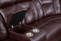 Sectional Sofa With Manual Reclining Brown Brown Pu