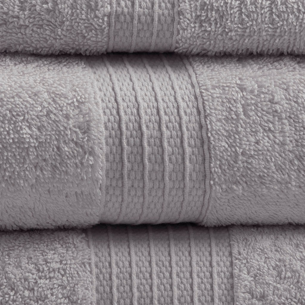 6 Piece Organic Cotton Towel Set Grey Cotton