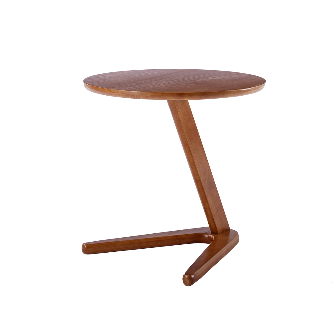 Coolmore Side Table Round, Small Accent Table Modern End Table For Living Room Bedroom Office Brown Solid Wood