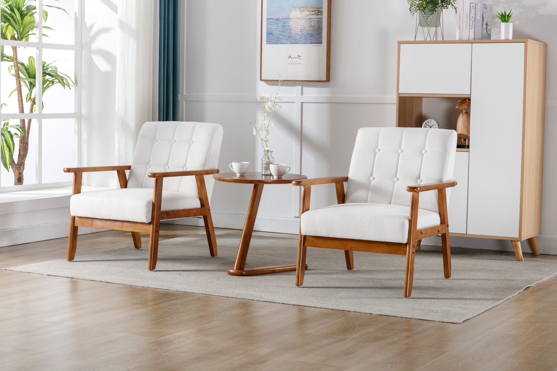 Accent Chairs Set Of With Side Table, Mid Century Modern Accent Chai