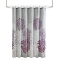 Printed Floral Shower Curtain Purple Polyester