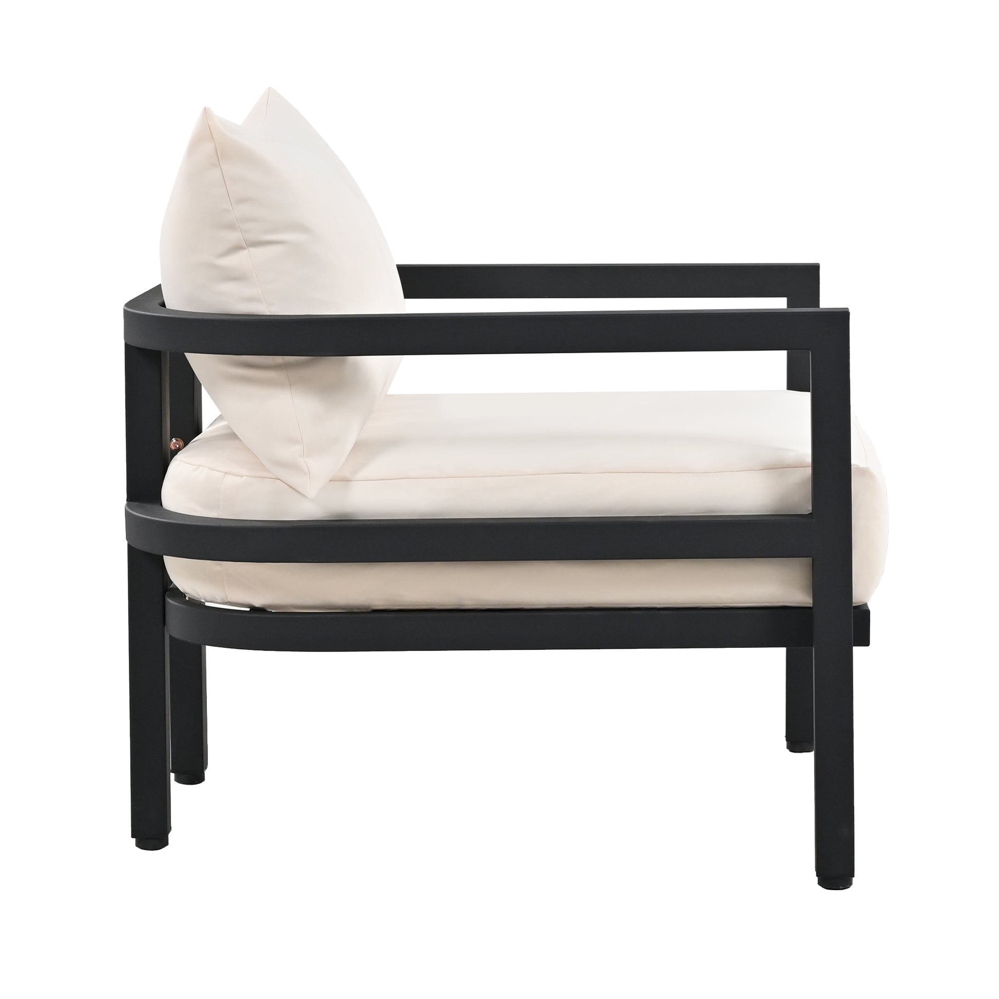 Multi Person Outdoor Steel Sofa Set, Waterproof, Anti Rust And Anti Uv, Suitable For Gardens And Lawns Beige Steel