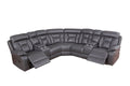 Faux Leather Reclining Sofa Grey Grey Pu 5 Seat