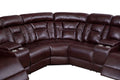 Sectional Sofa With Manual Reclining Brown Brown Pu