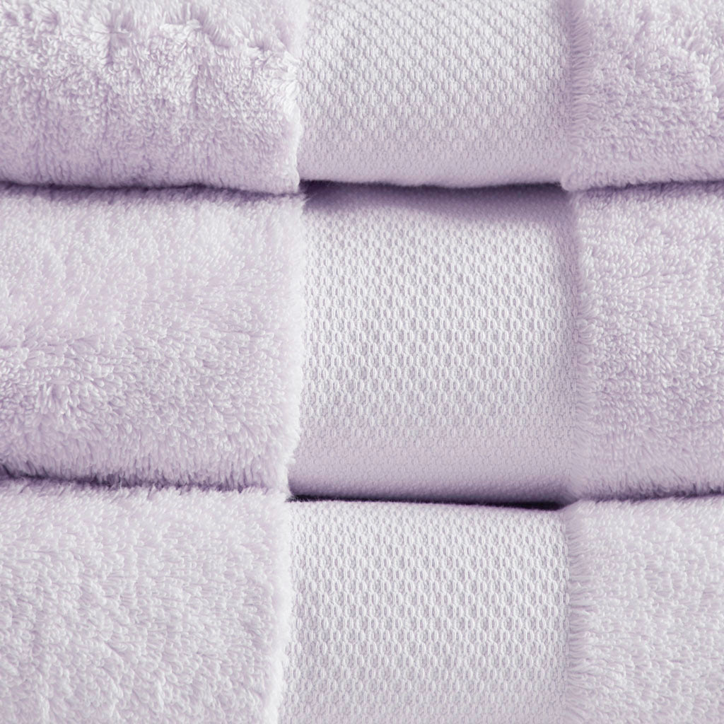 Cotton 6 Piece Bath Towel Set Lavender Cotton