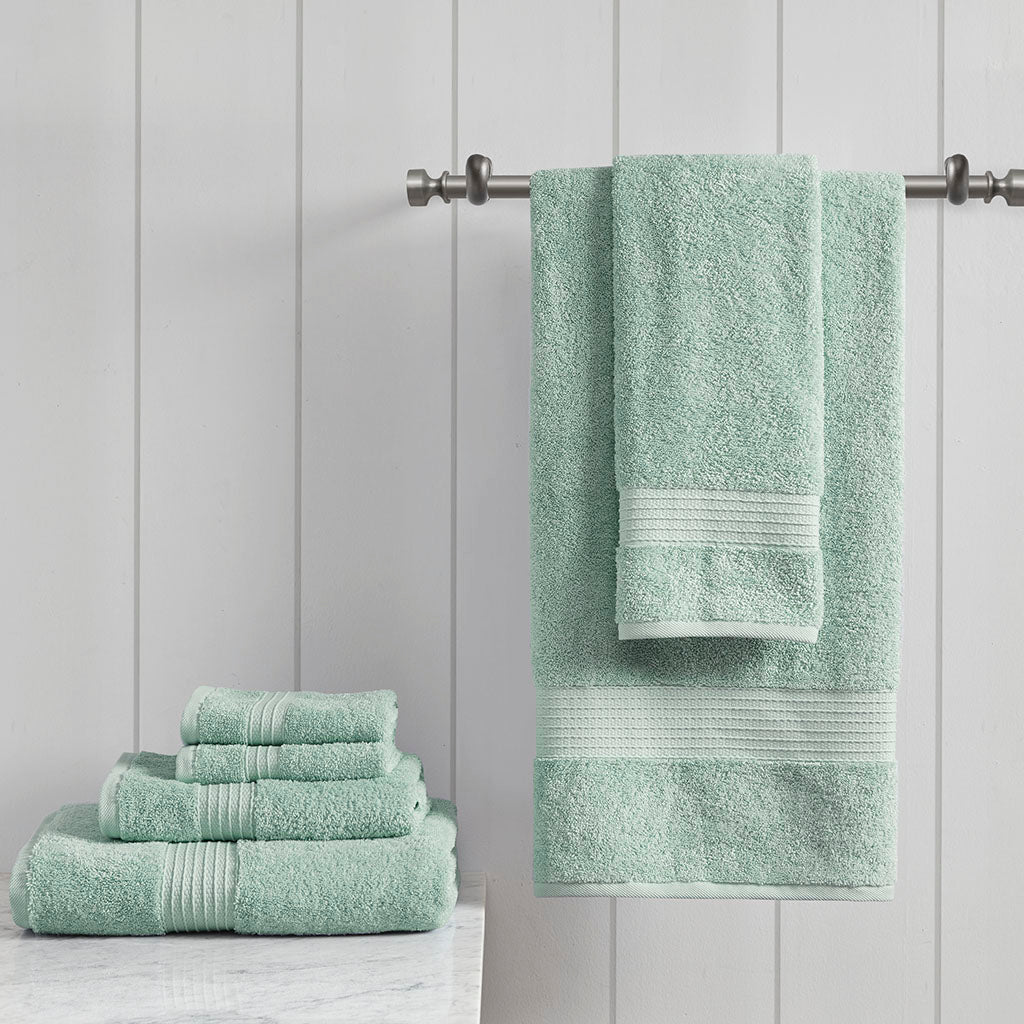 6 Piece Organic Cotton Towel Set Seafoam Cotton