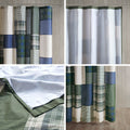 Pieced Cotton Shower Curtain Multicolor Cotton