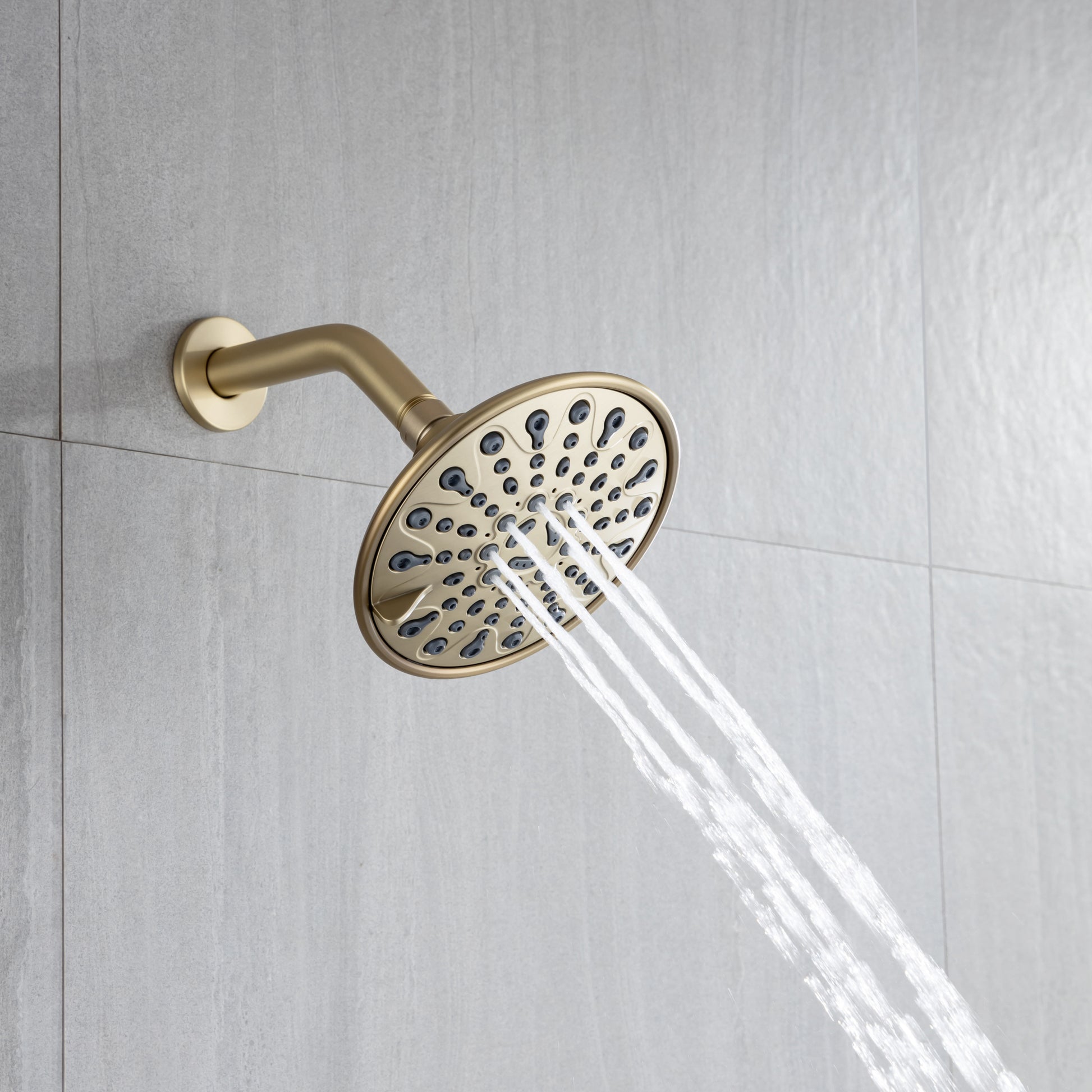 6 In. 6 Spray Balancing Shower Head Shower Faucet brushed gold-brass