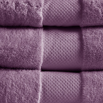 Cotton 6 Piece Bath Towel Set Purple Cotton