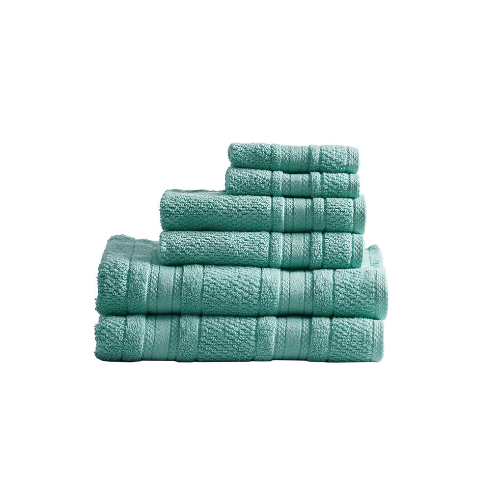 Super Soft Cotton Quick Dry Bath Towel 6 Piece Set Teal Cotton