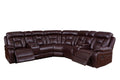 Sectional Sofa With Manual Reclining Brown Brown Pu