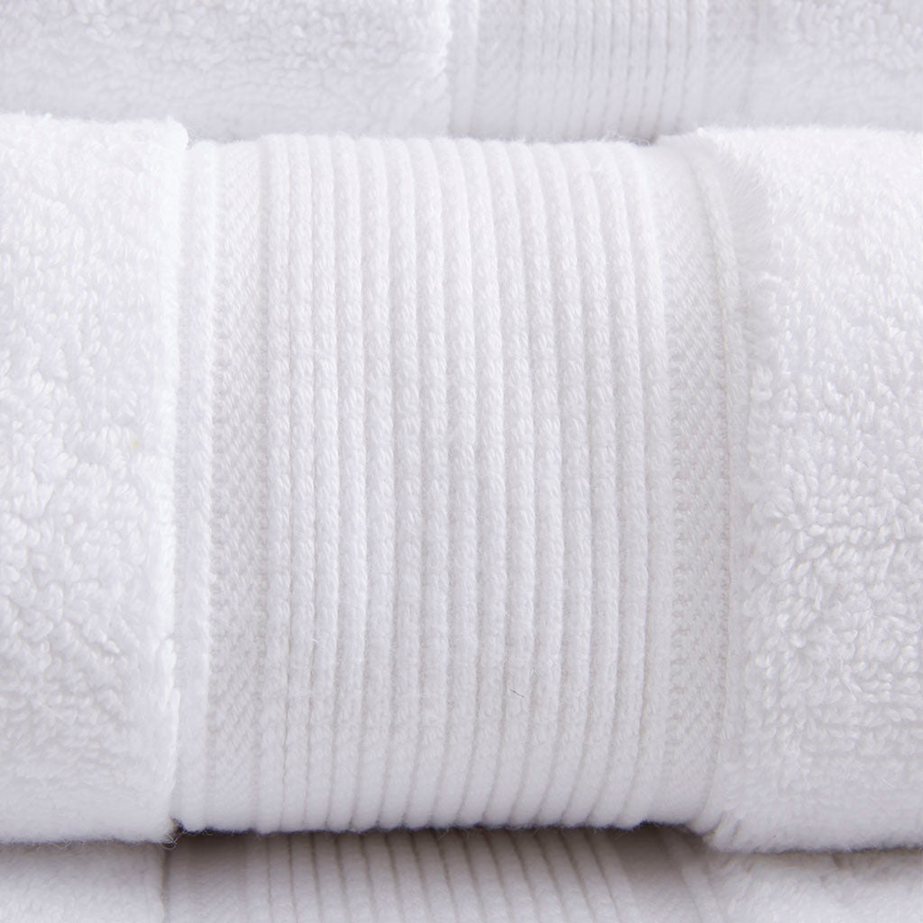 100% Cotton 8 Piece Antimicrobial Towel Set White Cotton