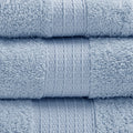 6 Piece Organic Cotton Towel Set Blue Cotton