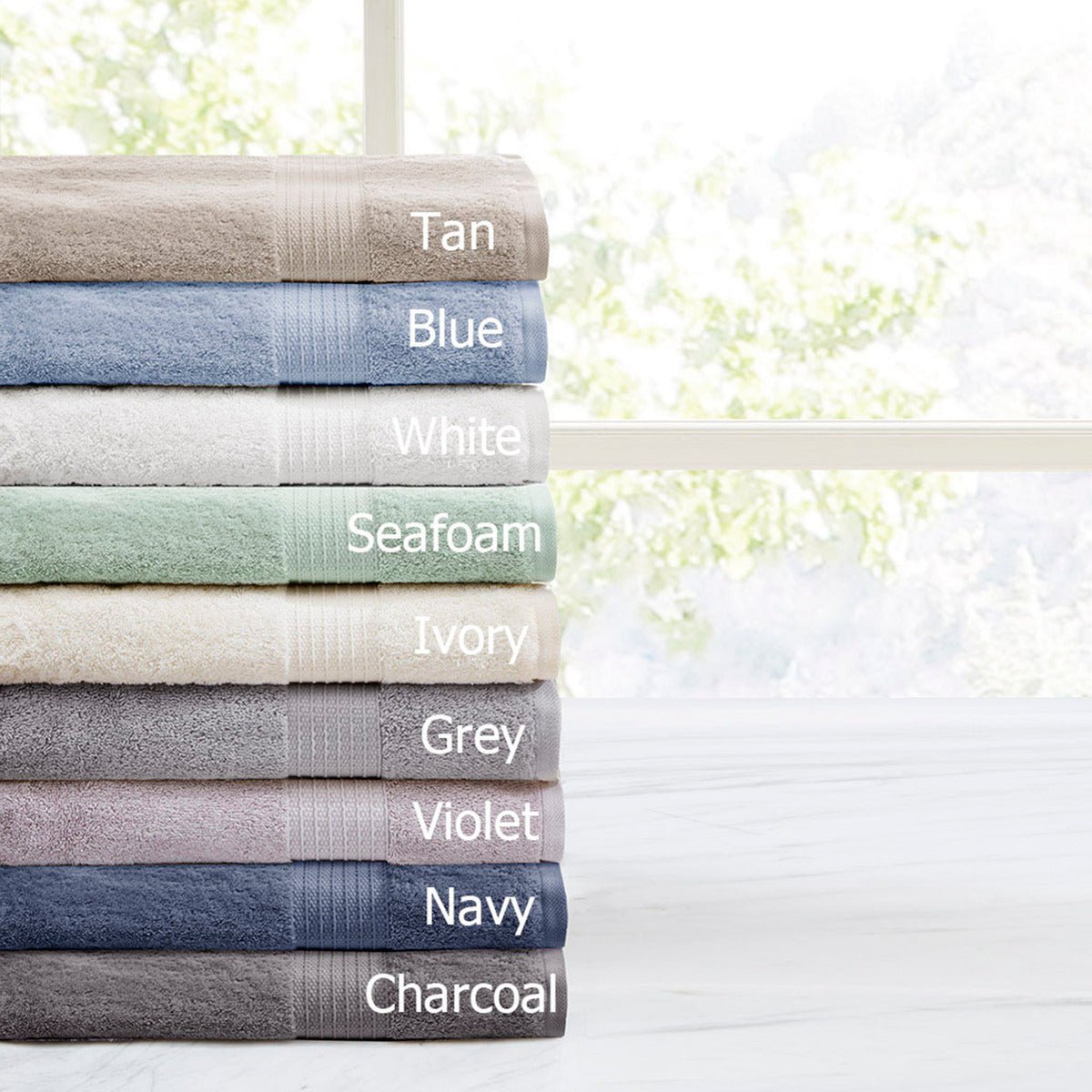 6 Piece Organic Cotton Towel Set Grey Cotton