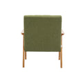 Leisure Chair With Solid Wood Armrest And Feet, Mid Century Modern Accent Chair, For Living Room Bedroom Studio Chair Green Linen