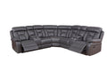 Faux Leather Reclining Sofa Grey Grey Pu 5 Seat