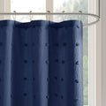 Cotton Jacquard Pom Pom Shower Curtain Indigo Blue Cotton