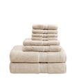 100% Cotton 8 Piece Antimicrobial Towel Set Natural Cotton