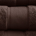 100% Cotton 8 Piece Antimicrobial Towel Set Brown Cotton