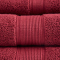 100% Cotton 8 Piece Antimicrobial Towel Set Red Cotton