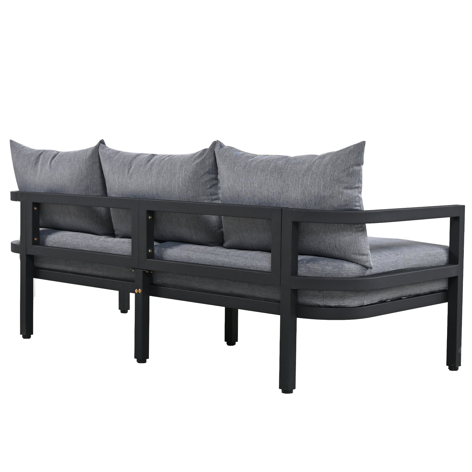 Multi Person Outdoor Steel Sofa Set, Waterproof, Anti Rust And Anti Uv, Suitable For Gardens And Lawns Light Gray Steel