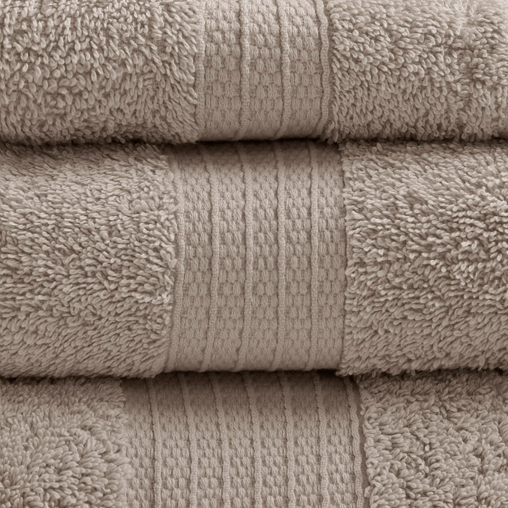 6 Piece Organic Cotton Towel Set Tan Cotton