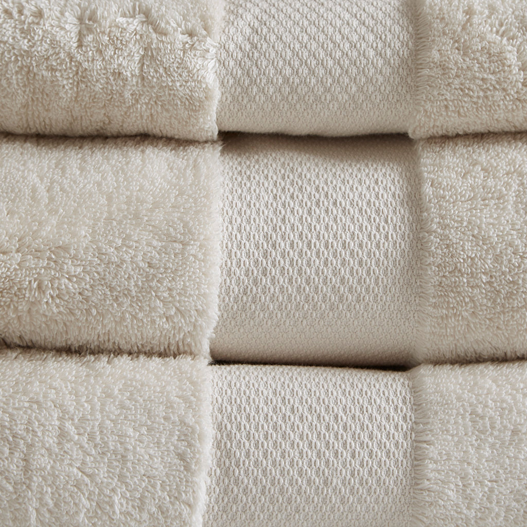 Cotton 6 Piece Bath Towel Set Natural Cotton