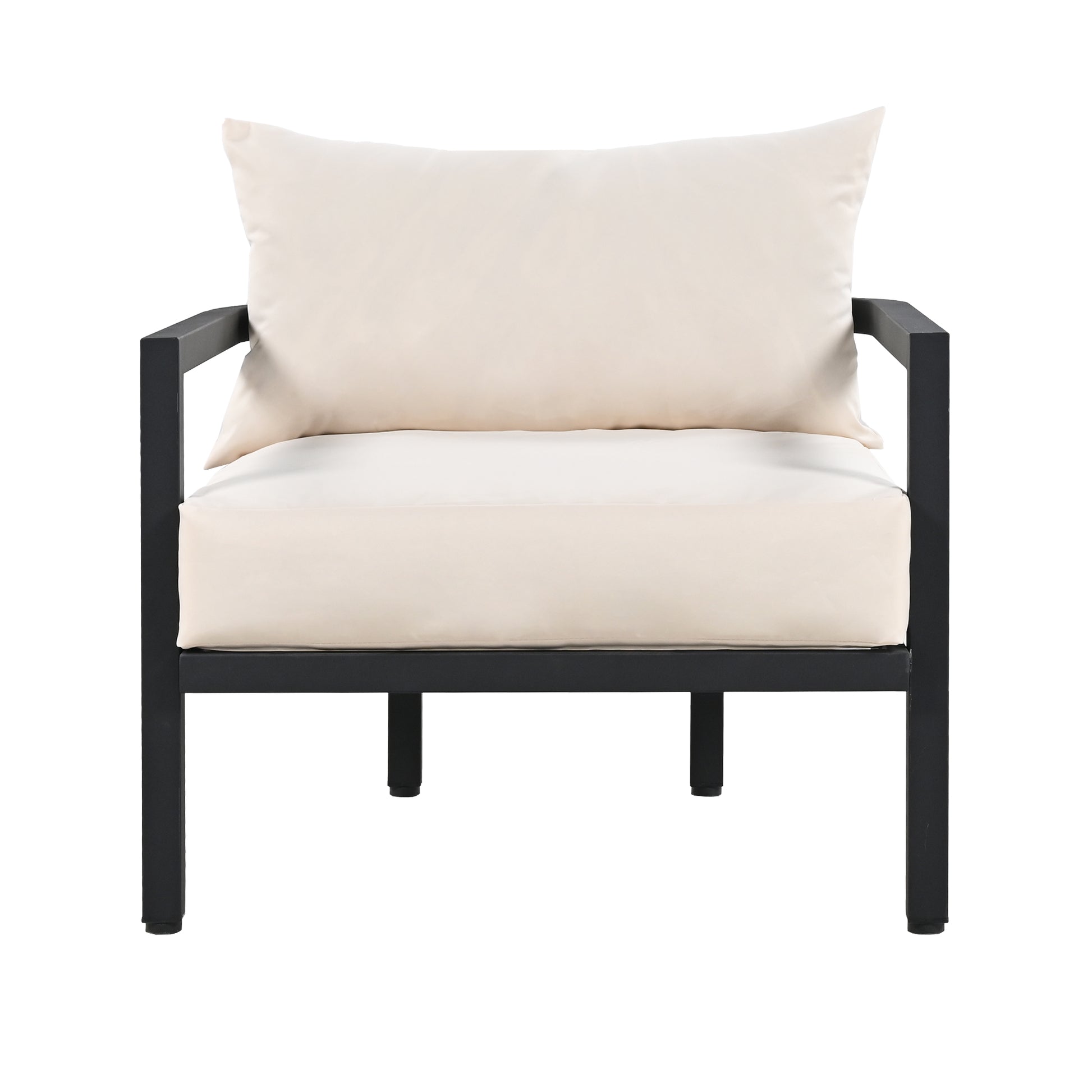 Multi Person Outdoor Steel Sofa Set, Waterproof, Anti Rust And Anti Uv, Suitable For Gardens And Lawns Beige Steel