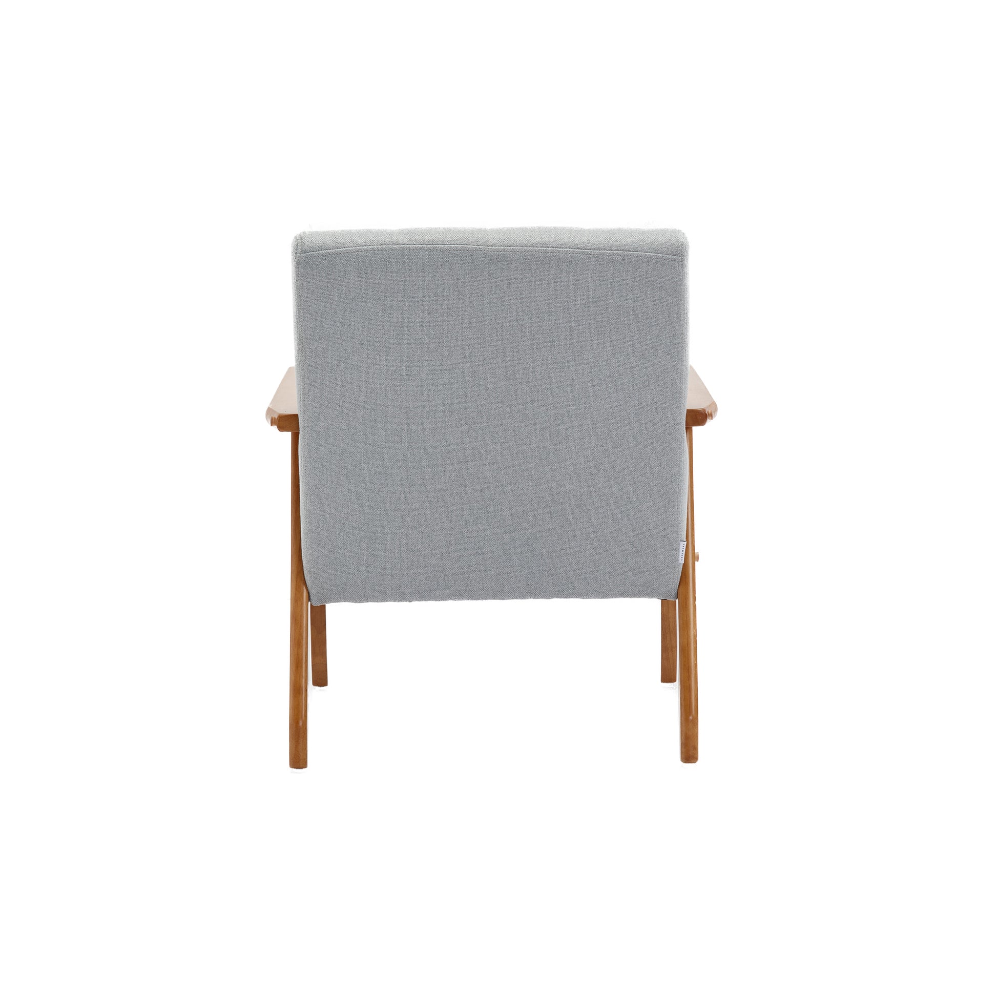 Leisure Chair With Solid Wood Armrest And Feet, Mid Century Modern Accent Chair, For Living Room Bedroom Studio Chair Light Gray Linen