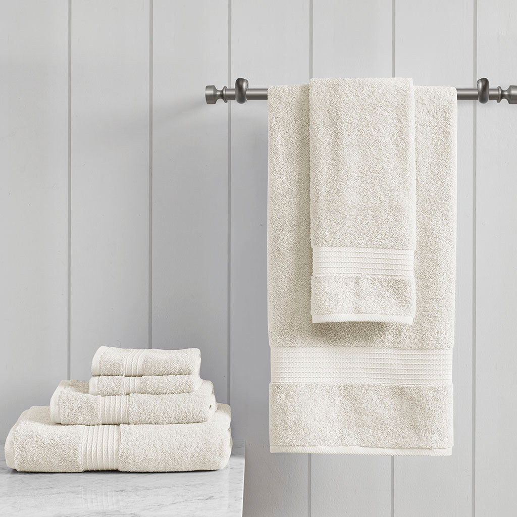 6 Piece Organic Cotton Towel Set Ivory Cotton