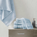 Cotton 6 Piece Bath Towel Set Light Blue Cotton