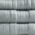 Super Soft Cotton Quick Dry Bath Towel 6 Piece Set Silver Cotton