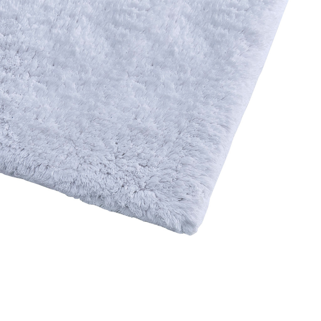 100% Cotton Solid Tufted 2 Piece Bath Rug Set White Cotton