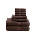 100% Cotton 8 Piece Antimicrobial Towel Set Mocha Cotton