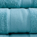 100% Cotton 8 Piece Antimicrobial Towel Set Aqua Cotton