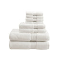 100% Cotton 8 Piece Antimicrobial Towel Set Cream Cotton