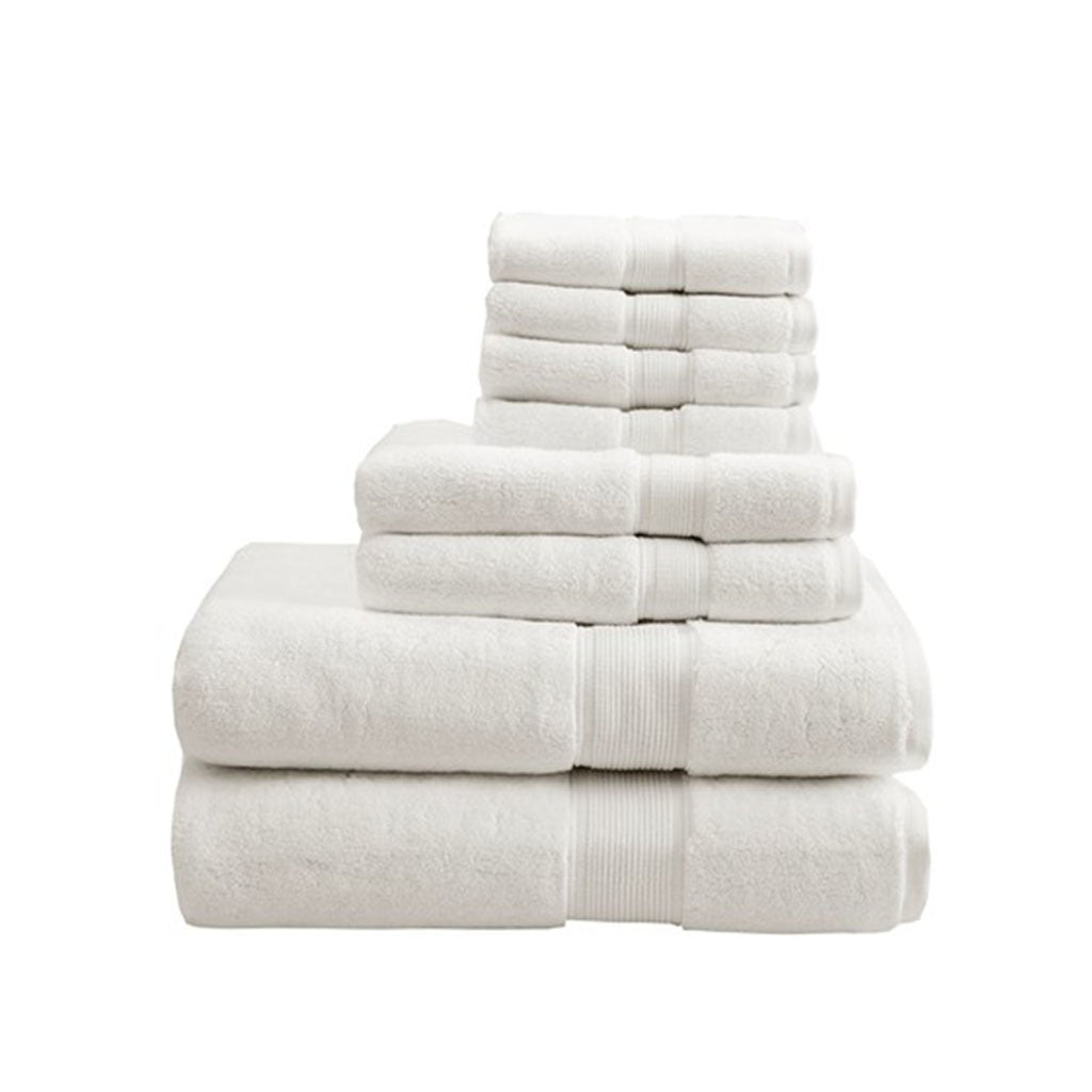 100% Cotton 8 Piece Antimicrobial Towel Set Cream Cotton