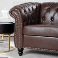 1 Seater Sofa For Living Room Dark Brown Pu
