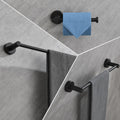 6 Piece Bathroom Towel Rack Set Wall Mount matt black-aluminium