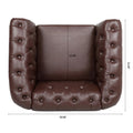 1 Seater Sofa For Living Room Dark Brown Pu