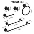 6 Piece Bathroom Towel Rack Set Wall Mount matt black-aluminium