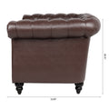 1 Seater Sofa For Living Room Dark Brown Pu