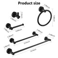 6 Piece Bathroom Towel Rack Set Wall Mount Matt Black Aluminium